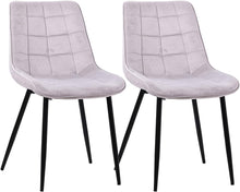 Lade das Bild in den Galerie-Viewer, Esszimmerstühle Stühle 2er Set Esstisch Stühle Küchenstühle Essstühle Esszimmer Stuhl Polsterstuhl mit Rückenlehne Metallbeine für Esszimmer Wohnzimmer Küche (Hellgrau-Smat, Breit)