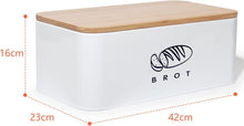 Lade das Bild in den Galerie-Viewer, Brotkasten mit Deckel, Großer Knäckebrot Box aus Metall, Brotaufbewahrungsbox , Brot,Kekse Lange Aufbewahren und Trocken Halten(42cm)