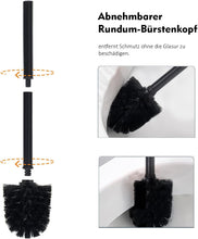 Lade das Bild in den Galerie-Viewer, Klobürste Holz, Toilettenbürste in Edelstahl, WC Bürsten & Halter, Badezimmer Set, Bürstengarnitur, Klobürstenhalter, Klobesen (Schwarz)