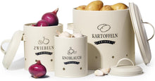 Lade das Bild in den Galerie-Viewer, Kartoffel Vorratsdosen Set, Kartoffeltopf im Retro Zwiebeltopf, Vorratsbehälter aus Metall, Kann Kartoffeln für eine Lange Zeit lagern(Set)