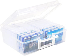 Lade das Bild in den Galerie-Viewer, Fotobox, Sortierboxen für Kleinteile, 16 innere Fotohalter, Aufbewahrungsbox Transparent für Postkarten, Fotos, Spielzeug