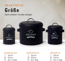 Lade das Bild in den Galerie-Viewer, Kartoffel Vorratsdosen Set, Kartoffeltopf im Retro Zwiebeltopf, Vorratsbehälter aus Metall, Kann Kartoffeln für eine Lange Zeit lagern(Set)