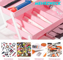 Lade das Bild in den Galerie-Viewer, Aufbewahrungsbox mit fächern, Sortierboxen, Nähkasten, Bastelkoffer leer, Medicine Organizer Box, Angelkoffer, Aufbewahrung for Kleinteile, Haargummi (Rosa-31,5cm)