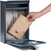 Lade das Bild in den Galerie-Viewer, Briefkasten anthrazit Wandbriefkasten für Mehrfamilienhaus Postkasten mit Schloss Mailbox inkl. 2 Schlüssel Briefkasten passend für DIN B5 Umschlag (anthrazit 7,5 X 21,5 X 30,2 cm)