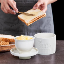 Lade das Bild in den Galerie-Viewer, Butterglocke, Butterdose Keramik, Französische Butterdose, Porzellan Butterglas für frische und streichfähige Butter (Weiß)