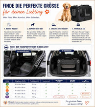 Lade das Bild in den Galerie-Viewer, Hundebox Faltbar Hundetransportbox, robust Transportbox für Hund & Katze Groß Hundetasche Auto Haustiertransportbox für Unterwegs & Zuhause Schwarz