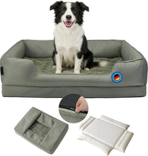 Lade das Bild in den Galerie-Viewer, Orthopädisches Hundebett für mittelgroße & grosse Hunde, dickes & waschbares Hundekissen, ergonomisches Hundebetten mit abnehmbarem Bezug, kratzfestes & wasserdichtes Hundekorb