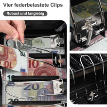 Lade das Bild in den Galerie-Viewer, Geldkassette Abschließbar Groß mit Münzzählbrett & Scheinfächern,30x24x9cm