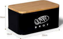 Lade das Bild in den Galerie-Viewer, Brotkasten mit Deckel, Großer Knäckebrot Box aus Metall, Brotaufbewahrungsbox , Brot,Kekse Lange Aufbewahren und Trocken Halten( 30cm)