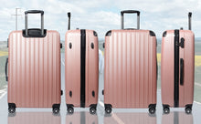 Lade das Bild in den Galerie-Viewer, Handgepäck Koffer Reisekoffer mit Rollen Trolley Handgepäck Trolley Rollkoffer Sicherheit Zahlenschloß Airline-kompatibel Handgepäck 4 Rollen(Roségold)