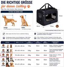 Lade das Bild in den Galerie-Viewer, Hundebox Faltbar Hundetransportbox, robust Transportbox für Hund & Katze Groß Hundetasche Auto Haustiertransportbox für Unterwegs & Zuhause Schwarz
