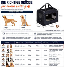 Lade das Bild in den Galerie-Viewer, Hundebox Faltbar Hundetransportbox, robust Transportbox für Hund & Katze Groß Hundetasche Auto Haustiertransportbox für Unterwegs & Zuhause Schwarz