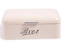 Lade das Bild in den Galerie-Viewer, Brotbox mit Deckel, Großer Knäckebrot Box aus Metall, Brot und Kekse Lange Aufbewahren und Trocken Halten, Retro Design 43cm*23cm*17cm (Beige)