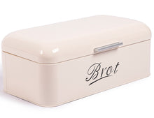 Lade das Bild in den Galerie-Viewer, Brotbox mit Deckel, Großer Knäckebrot Box aus Metall, Brot und Kekse Lange Aufbewahren und Trocken Halten, Retro Design 43cm*23cm*17cm (Beige)