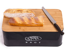 Lade das Bild in den Galerie-Viewer, Brotkasten mit Deckel, Großer Knäckebrot Box aus Metall, Brotaufbewahrungsbox , Brot,Kekse Lange Aufbewahren und Trocken Halten(42cm)