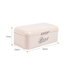 Lade das Bild in den Galerie-Viewer, Brotbox mit Deckel, Großer Knäckebrot Box aus Metall, Brot und Kekse Lange Aufbewahren und Trocken Halten, Retro Design 43cm*23cm*17cm (Beige)
