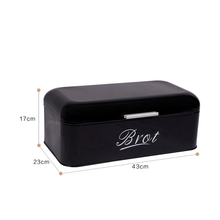 Lade das Bild in den Galerie-Viewer, Brotkasten mit Deckel, Großer Knäckebrot Box aus Metall, Brot und Kekse Lange Aufbewahren und Trocken Halten, Retro Design 43cm