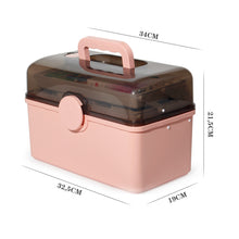 Lade das Bild in den Galerie-Viewer, Medikamenten Aufbewahrung, Medizinbox, Hausapotheke Box, Apothekenbox, Medizinkoffer Groß (PINK-34cm)