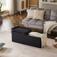 Lade das Bild in den Galerie-Viewer, Sitzbank mit Stauraum Sitzhocker Faltbar Sitztruhe belastbar, Deckel Abnehmbar, 114cm。
