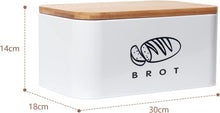 Lade das Bild in den Galerie-Viewer, Brotkasten mit Deckel, Großer Knäckebrot Box aus Metall, Brotaufbewahrungsbox , Brot,Kekse Lange Aufbewahren und Trocken Halten( 30cm)
