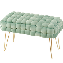 Lade das Bild in den Galerie-Viewer, Moderner Velvet SitzBank, Quadratisch Ottoman-Fußhocker
