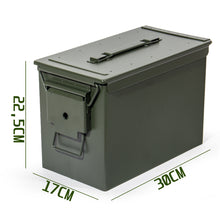 Lade das Bild in den Galerie-Viewer, Munitionskiste Abschließbar, US Ammo Box, Patronenbox, Aufbewahrungsbox für Lithiumbatterien, Armeegrün
