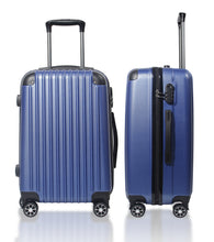 Lade das Bild in den Galerie-Viewer, Handgepäck Koffer Reisekoffer mit Rollen Trolley Handgepäck Trolley Rollkoffer Sicherheit Zahlenschloß Airline-kompatibel Handgepäck 4 Rollen(Dunkelblau)
