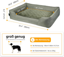 Lade das Bild in den Galerie-Viewer, Hundebett für mittelgroße &amp; Grosse Hunde,Dicker Hundekissen, ergonomisches Hundebetten mit abnehmbarem Bezug, kratzfestes &amp; wasserdichtes Hundekorb, Hundekörbchen waschbar
