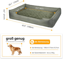 Lade das Bild in den Galerie-Viewer, Hundebett für mittelgroße &amp; Grosse Hunde,Dicker Hundekissen, ergonomisches Hundebetten mit abnehmbarem Bezug, kratzfestes &amp; wasserdichtes Hundekorb, Hundekörbchen waschbar
