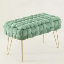 Lade das Bild in den Galerie-Viewer, Moderner Velvet SitzBank, Quadratisch Ottoman-Fußhocker
