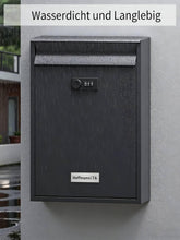Lade das Bild in den Galerie-Viewer, Briefkasten  mit Edelstahl Namensschild Wandbriefkasten Postkasten briefkästen mit Zahlenschloss （(8,5 x 26 x 35 cm)）
