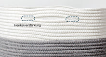 Lade das Bild in den Galerie-Viewer, Waschekorb aus Baumwolle mit Griffen, Aufbewahrungskorb Geflochten, Laundry Baskets, Korb Aufbewahrung für decken, spielzeug, kuscheltier,Kleidung (Grau-H40)
