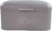 Lade das Bild in den Galerie-Viewer, Brotbox  mit Deckel, Großer Knäckebrot Box aus Metall, Brot und Kekse Lange Aufbewahren und Trocken Halten, Retro Design 31cm*19cm*16cm (Grau)
