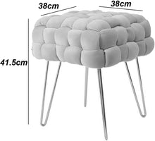 Lade das Bild in den Galerie-Viewer, Moderner Velvet SitzBank, Quadratisch Ottoman-Fußhocker

