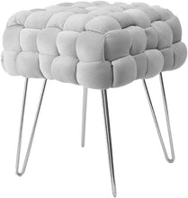 Lade das Bild in den Galerie-Viewer, Moderner Velvet SitzBank, Quadratisch Ottoman-Fußhocker
