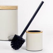 Lade das Bild in den Galerie-Viewer, Klobürste Holz, Toilettenbürste in Edelstahl, WC Bürsten &amp; Halter, Badezimmer Set, Bürstengarnitur, Klobürstenhalter, Klobesen (Beige)
