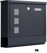 Lade das Bild in den Galerie-Viewer, Briefkästen mit Zeitungsfach und Schloss Mailbox inkl. 2 Schlüssen Letter Box 9 x 31 x 35 cm
