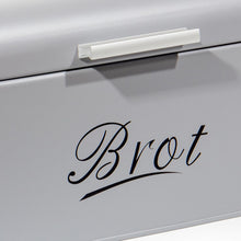 Lade das Bild in den Galerie-Viewer, Brotbox  mit Deckel, Großer Knäckebrot Box aus Metall, Brot und Kekse Lange Aufbewahren und Trocken Halten, Retro Design 31cm*19cm*16cm (Grau)
