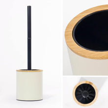 Lade das Bild in den Galerie-Viewer, Klobürste Holz, Toilettenbürste in Edelstahl, WC Bürsten &amp; Halter, Badezimmer Set, Bürstengarnitur, Klobürstenhalter, Klobesen (Beige)
