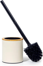 Lade das Bild in den Galerie-Viewer, Klobürste Holz, Toilettenbürste in Edelstahl, WC Bürsten &amp; Halter, Badezimmer Set, Bürstengarnitur, Klobürstenhalter, Klobesen (Beige)
