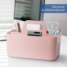 Lade das Bild in den Galerie-Viewer, Korb Organizer mit Griff, Kunststoffkorb, Reinigungskorb, Bastelkorb, Schreibtischkorb, Aufbewahrung für stifte, bad, schminktisch, Bastelsachen, Nähutensilien15,5T x 25B x 17H cm
