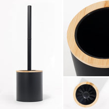 Lade das Bild in den Galerie-Viewer, Klobürste Holz, Toilettenbürste in Edelstahl, WC Bürsten &amp; Halter, Badezimmer Set, Bürstengarnitur, Klobürstenhalter, Klobesen (Schwarz)
