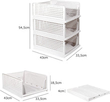 Lade das Bild in den Galerie-Viewer, Schrank Organizer Kleiderschrank 3 Stück, Faltbare Aufbewahrungsbox, Ordnungssystem für Schubladen, Schließfächer, Kleiderschränke (Weiß)
