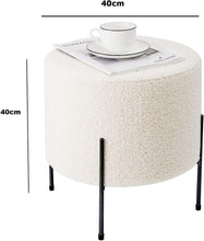 Lade das Bild in den Galerie-Viewer, Samt runder Hocker,Fußhocker Pouf,Eleganter Fußstütze (40*40H)
