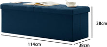 Lade das Bild in den Galerie-Viewer, Sitzbank mit Stauraum Sitzhocker Faltbar Sitztruhe belastbar, Deckel Abnehmbar, 114cm。
