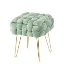 Lade das Bild in den Galerie-Viewer, Moderner Velvet SitzBank, Quadratisch Ottoman-Fußhocker
