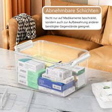 Lade das Bild in den Galerie-Viewer, Medikamenten Aufbewahrung, Medizinbox, Hausapotheke Box, Apothekenbox, Medizinkoffer Groß 33cm
