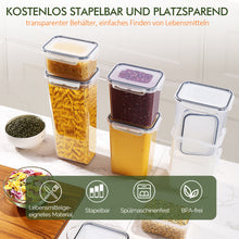 Lade das Bild in den Galerie-Viewer, Vorratsdosen Mit Deckel Luftdicht (4 Größen), 24er Set Organizer Box, BPA-frei Aufbewahrungsbox Küche, Frischhaltedosen für Mehl, Müsli, Cornflakes, Vorratsbehälter Mit Etikett
