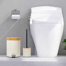 Lade das Bild in den Galerie-Viewer, Klobürste Holz, Toilettenbürste in Edelstahl, WC Bürsten &amp; Halter, Badezimmer Set, Bürstengarnitur, Klobürstenhalter, Klobesen (Beige)
