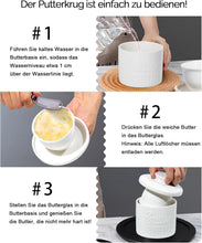 Lade das Bild in den Galerie-Viewer, Butterglocke, Butterdose Keramik, Französische Butterdose, Porzellan Butterglas für frische und streichfähige Butter (Weiß)
